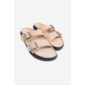 NEW BRADOR women's two strap sandal in nude